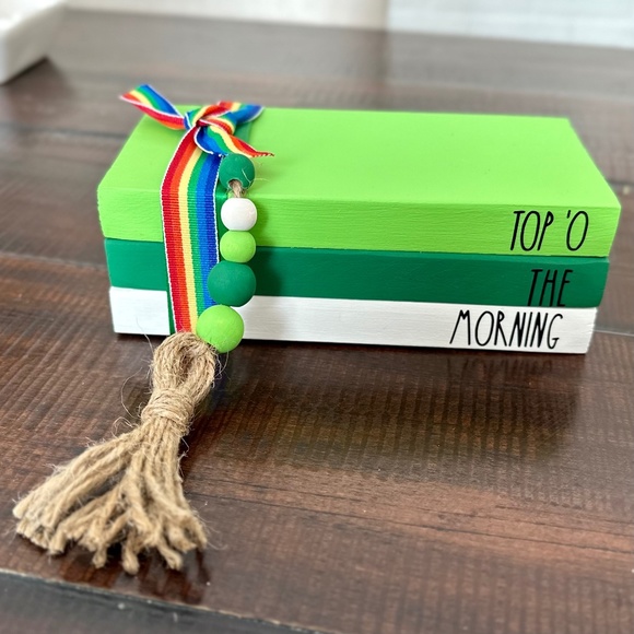 Other - St. Patrick's Day Large Wooden Book Stack Riser